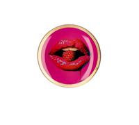 Gift Company Love Plates - Plato de cristal, diseño de boca redonda, color rosa
