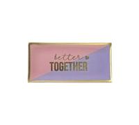 Gift Company Love Plates, plato de cristal, L, Better Together, rosa/violeta, 10 x 0,8 x 21 cm