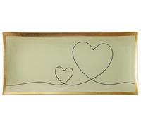 Gift Company Love Plates - Plato de cristal, L, corazones, blanco, 10 x 0,8 x 21 cm
