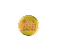 Gift Company Love Plates, Plato de cristal, S, Hugs & Kisses, redondo, amarillo, 10 x 0,8 x 10 cm