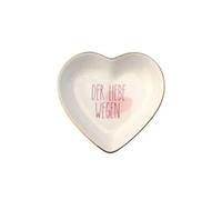 Gift Company Love Plates - Plato decorativo (porcelana, 10 x 2 x 9,5 cm), diseño de corazón, color blanco