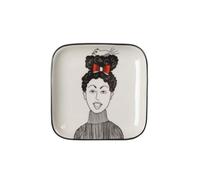 Gift Company Love Plates - Plato decorativo (porcelana, 11 x 1,6 x 11 cm), diseño de mujer con pájaro, color blanco