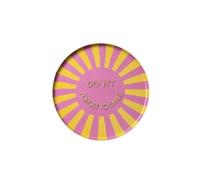 Gift Company Love Trays - Bandeja decorativa (22,9 x 0,9 x 22,9 cm, redonda), color rosa y amarillo
