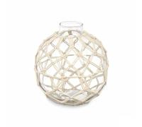 Gift Decor Bola Decorativa Blanco Transparente Vidrio Cuerda 18 x 20 cm (6 Unidades)