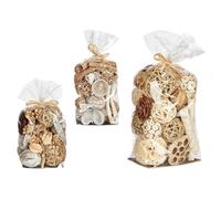 Gift Decor Bolsa Bolas Decorativas 18 x 34 x 14 cm Marrón Blanco (12 Unidades)