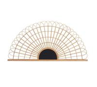 Gift Decor Cabecero de Cama Abanico Marrón Negro Ratán 160 x 80 x 2 cm