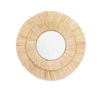 Gift Decor Espejo de Pared Marrón Cristal Hierba 73 x 73 x 3 cm