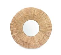 Gift Decor Espejo de Pared Marrón Vidrio Hierba 110 x 110 x 3 cm