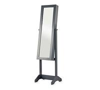 Gift Decor Espejo Joyero de Pie Gris Madera MDF (36 x 140 x 36,5 cm)