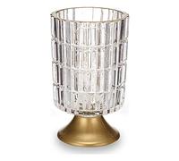 Gift Decor Farol LED Metal Dorado Transparente Vidrio (10,7 x 18 x 10,7 cm)