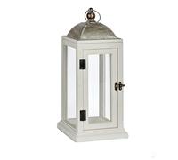 Gift Decor Farol Plateado Metal Madera Blanco (18 x 43 x 18 cm) (6 Unidades)