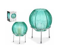 Gift Decor Jarrón Azul Bola Metal Vidrio (14,5 x 19,5 x 14,5 cm)