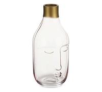 Gift Decor Jarrón Cara Rosa Vidrio (11 x 24,5 x 12 cm)