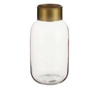 Gift Decor Jarrón Liso Rosa Dorado Vidrio (11,5 x 24 x 11,5 cm)