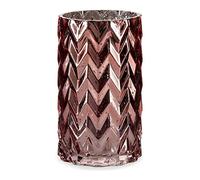 Gift Decor Jarrón Tallado Espiga Cristal Rosa (11,3 x 19,5 x 11,3 cm)