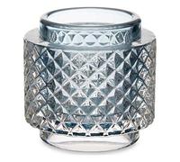 Gift Decor Portavelas Azul Vidrio (9 x 8,8 x 9 cm)