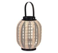 Gift Decor Portavelas Farol con asa Beige Madera Tela 27 x 32 x 27 cm (2 Unidades)