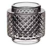 Gift Decor Portavelas Gris Vidrio (9 x 8,8 x 9 cm)