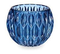 Gift Decor Portavelas Hexágonos Cristal Azul (11 x 9 x 11 cm)