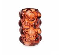 Gift Decor Portavelas Microesferas Naranja Cristal 8,4 x 12,5 x 8,4 cm (12 Unidades)