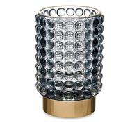 Gift Decor Portavelas Puntos Azul Dorado Vidrio (8,5 x 12,5 x 8,5 cm)