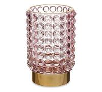 Gift Decor Portavelas Puntos Rosa Dorado Vidrio (8,5 x 12,5 x 8,5 cm)