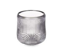 Gift Decor Portavelas Rayas Gris Cristal 9 x 9,5 x 9 cm (12 Unidades)