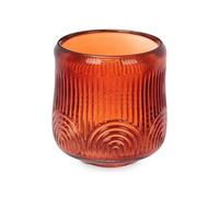 Gift Decor Portavelas Rayas Naranja Cristal 9 x 9,5 x 9 cm (12 Unidades)