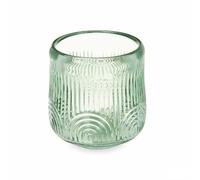 Gift Decor Portavelas Rayas Verde Cristal 9 x 9,5 x 9 cm (12 Unidades)