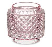 Gift Decor Portavelas Rosa Vidrio (7,5 x 7,5 x 7,5 cm)