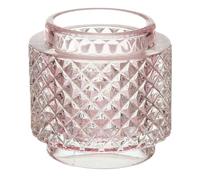 Gift Decor Portavelas Rosa Vidrio (9 x 8,8 x 9 cm) (12 Unidades)