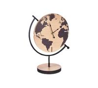 Gift Decor Reloj de Mesa Mapamundi Negro Metal Madera MDF 22,5 x 30,5 x 12 cm (6 Unidades)