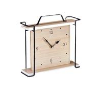 Gift Decor Reloj de Mesa Negro Metal Madera MDF 23 x 21 x 7 cm (6 Unidades)