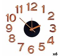 Gift Decor Reloj de Pared Adhesivo Bronce ABS EVA Ø 35 cm (6 Unidades)