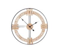 Gift Decor Reloj de Pared Negro Metal Madera MDF 60 x 60 x 5 cm (4 Unidades) - Marca EAN: 4899888725107