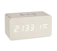 Gift Decor Reloj Digital de Sobremesa Blanco PVC Madera MDF (15 x 7,5 x 7 cm) (12 Unidades)