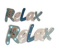 Gift Decor Letrero de madera S3601455 con luces LED multicolor 3 x 20 x 41 cm