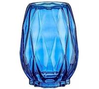 Gift Decor S3626492 Jarrón Tallado Rombos Azul Cristal, 13.5cm x 19cm x 13.5cm, Caja de 6