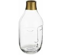 Gift Decor S3626802 Jarrón Cara Transparente Vidrio, 11cm x 24.5cm x 12 cm, Caja de 6