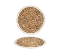 Gift Decor Salvamantel Natural Blanco Fibra Natural (35 x 1 x 35 cm) (48 Unidades)