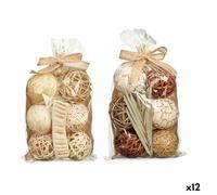 Gift Decor Set de Bolas Decorativas Blanco Marrón (12 Unidades) S3631318 - EAN: 4899888725817