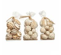 Gift Decor Set de Bolas Decorativas Blanco Marrón (12 Unidades) S3631322 - EAN: 4899888725831