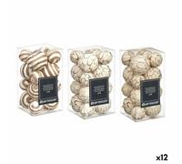 Gift Decor Set de Bolas Decorativas Marrón Blanco (12 Unidades) S3631308 - EAN: 4899888725794