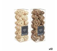 Gift Decor Set de Bolas Decorativas Marrón Blanco (12 Unidades) S3631312 - EAN: 4899888725800