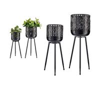 Gift Decor Set de Macetas Negro Metal (2 pcs)