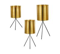 Gift Decor Set de Maceteros Negro Dorado Metal (6 Unidades)