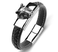 Gift for Men Bracelets Personalised Charm Bracelets Tiger Bracelets for Men Wrist Chain Stainless Steel with Magnetic Clasp