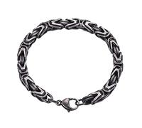 Gift for Men, Party Bracelets, Stainless Steel Bracelets, Personalised Byzantine Bangle, Family Bracelet with Lobster Clasp, Stainless Steel, Without Zirconia