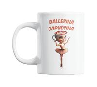 Gift Island Taza de café con texto en inglés "Ballerina Cappuccina" - Taza de meme y regalos divertidos - Taza de café - 325 ml