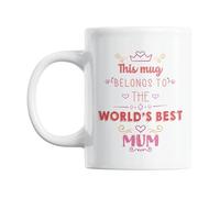 Gift Island Worlds Best Mum - Taza para el día de la madre, tazas novedosas para mujeres, regalo de mamá de hija, regalos de nueva mamá, regalo de cumpleaños para mamá, tazas de Navidad para madre,